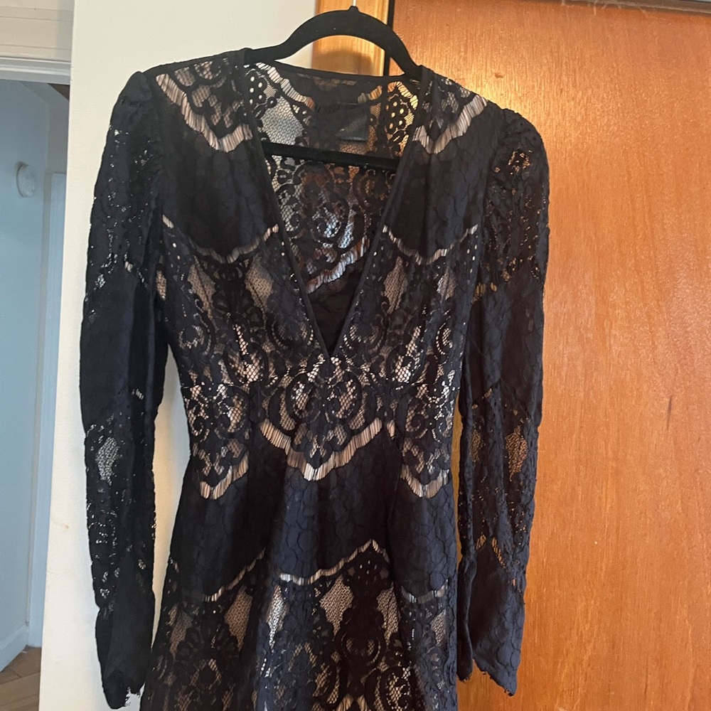 Saylor lace/cutout mini dress